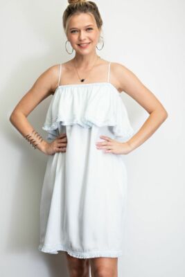 white christmas dresses Easel Denim Tunic Dress in Washed Denim M main image 0