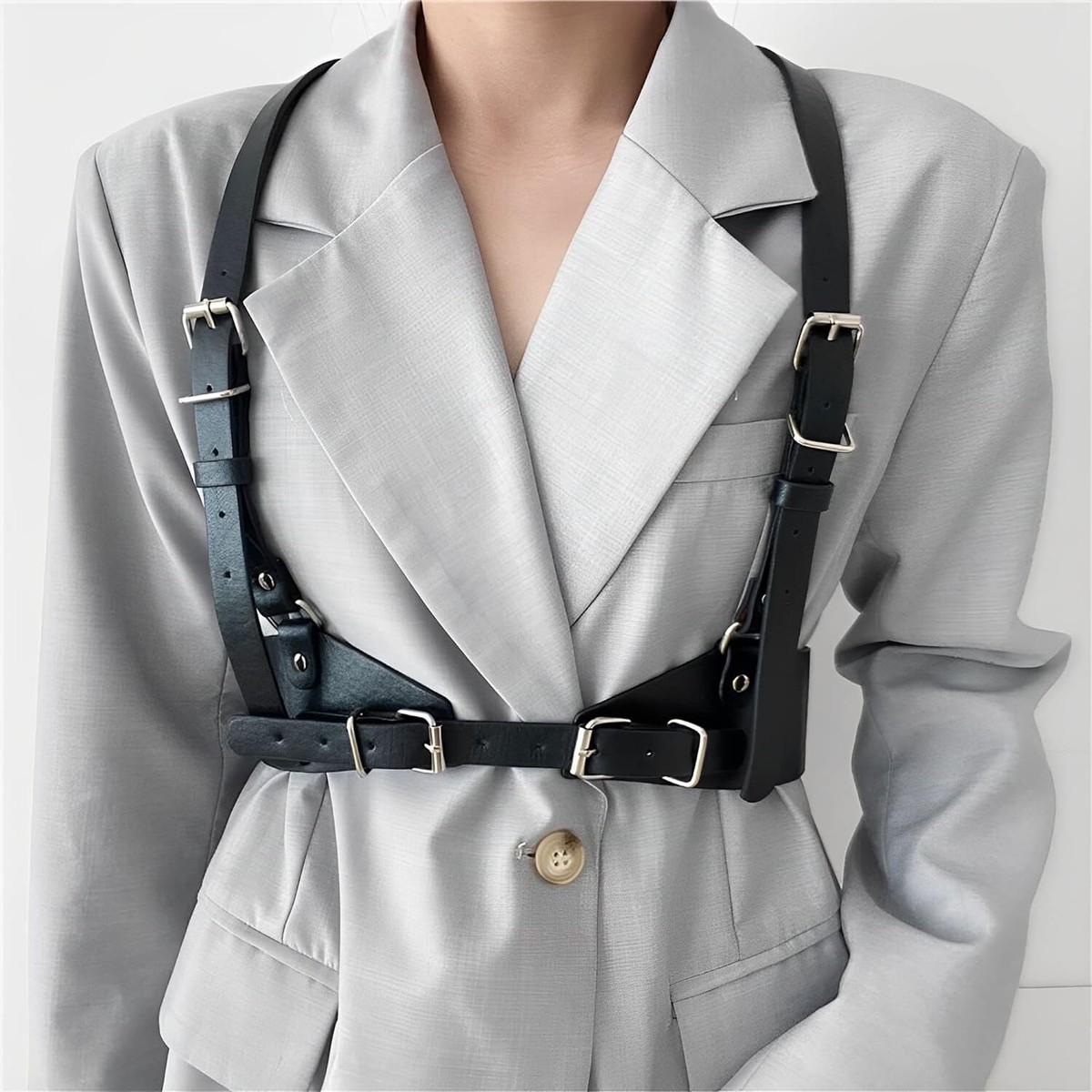 Miwcff Leather Harness For Women Waist Punk Belt Fashion 