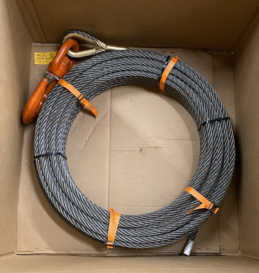 30ft Steel Core Winch Cable With Swivel Hook - 1/2