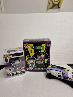 #403 The Joker Batman 1989 DC Funko Pop Figur & Tee Gr. Large T-Shirt