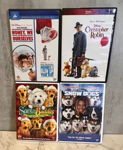 Disney DVD Lot of (4) Live Action Movies- Christopher Robin, Snow Dogs +