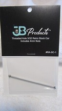 JB PRODUCTS THREADED AXLE 3/32 RETRO STOCK CAR INCLUDES 4MM NUTS