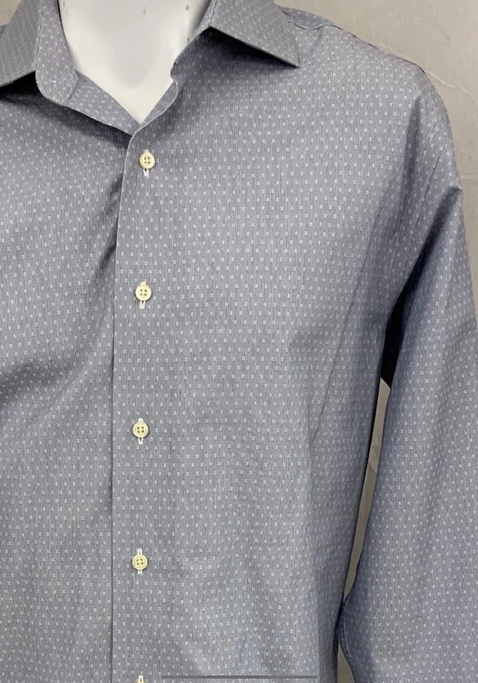 Camisa Brooks Brothers Regent 15.5 34 35 Azul Gris Cuadros Algodón YGI R2-118 Foto 3 de 4