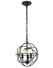 Chandelier Black Sphere Globe Dining Room Light Ceiling Kitchen Island Lighting