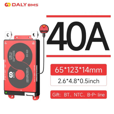 Daly Smart BMS Li-ion LiFePo4 Battery 3S-16S 12V-60V 40A-100A BMS w/ Bluetooth