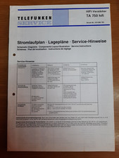 Amplificatore TA 750 HiFi TELEFUNKEN SERVICE MANUAL ORIGINALE Vintage Schemi