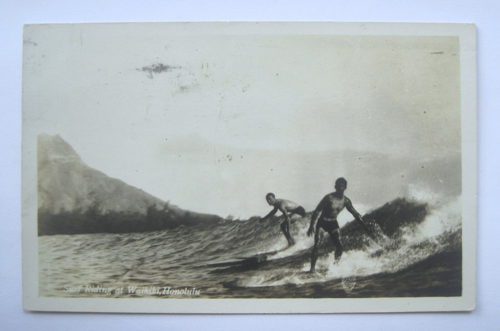 1931 Early Hawaii Surfing Postcard Eleele Cancel Mixed Franking tied US