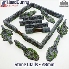 28mm Stone Walls Set UNPAINTED Wargames Scatter Terrain Bolt Action