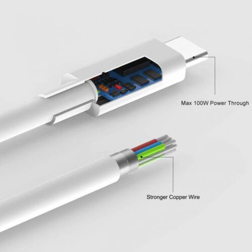 SHORT TYPE-C TO USB-C PD CABLE FAST CHARGER CORD POWER WIRE for PHONES TABLETS - Picture 2 of 5