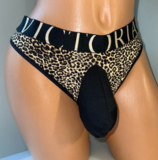 V CTORIAS LEOPARD THONG BIKINI SISSY POUCH PANTIES XDRESS MEN TRANS 32-44 L