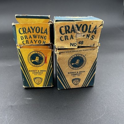 Vintage Crayola Gold Medal Crayons & Drawing Crayons 24 & 48 ct Box