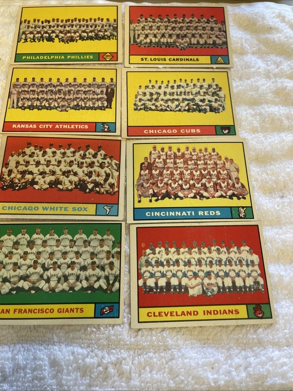 Lot Of 8 TOPPS 1961 Team Cards- #491,  347, 297, 122, 7, 249, 167, 467