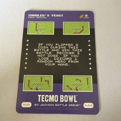 Bo Jackson battle arena Tecmo Bowl Play Card PL24 Gamblers Feast