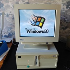 Vintage Windows 98 SE Desktop PC Tower ONLY - Pentium MMX 166MHz 128MB RAM 