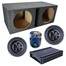 Vented Loaded Dual Enclosure w/ PRXS1244 12" Sub, 750W Amplifier & 4GA Amp Kit