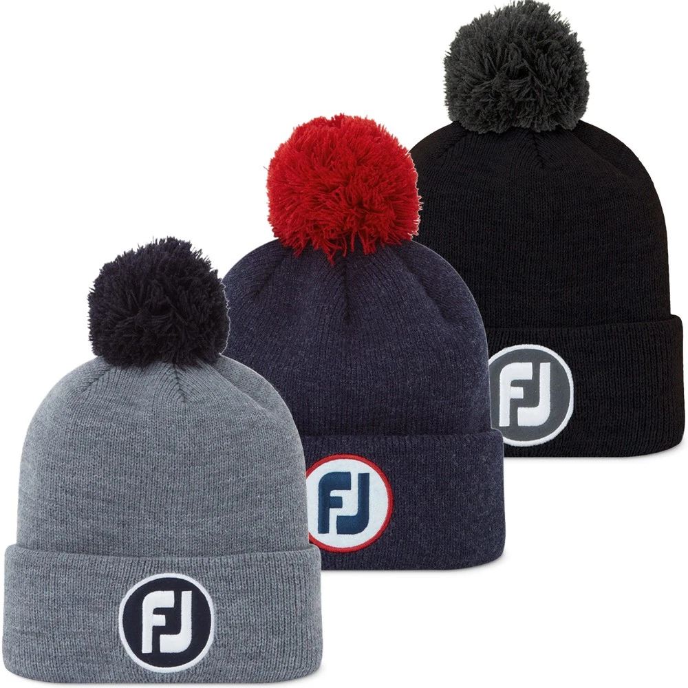 FootJoy Solid Pom Pom Golf Beanie Winter Hat