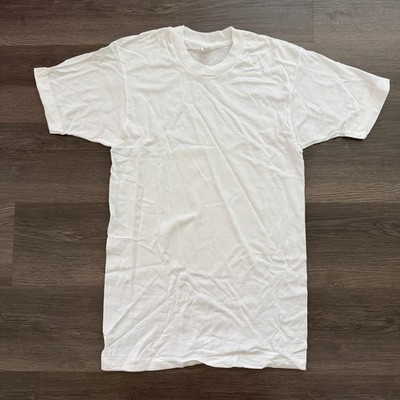 VTG 80s Fruit of the Loom THIN T-Shirt White S 34-36  Blank USA NOS