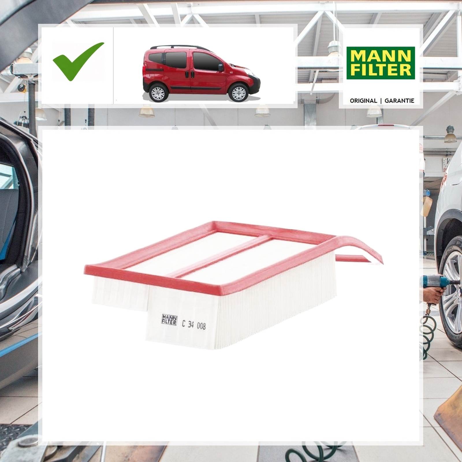 Mann-Filter Luftfilter CITROËN NEMO Kasten (AA_) 1.3 HDi 75