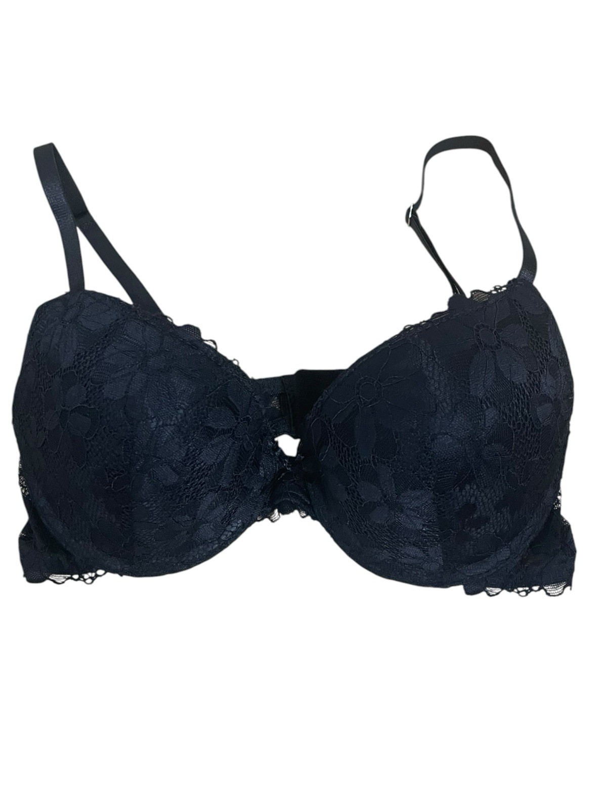 Black Floral Lace Push Up Bra Women’s Size 36B Underwire Padded Sexy Lingerie