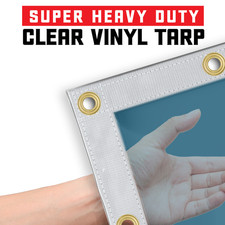 Heavy Duty  Waterproof Clear Tarp with Grommets Transparent PVC Vinyl Tarpaulin