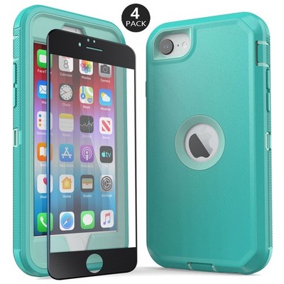 Teal Green For Apple iPhone SE 2022 2020 Case Shockproof Cover Screen Protector