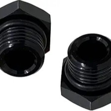 8AN Plug Block Off Cap ORB Port Plug Nut Black Aluminum Fitting Adapter Hex 8AN