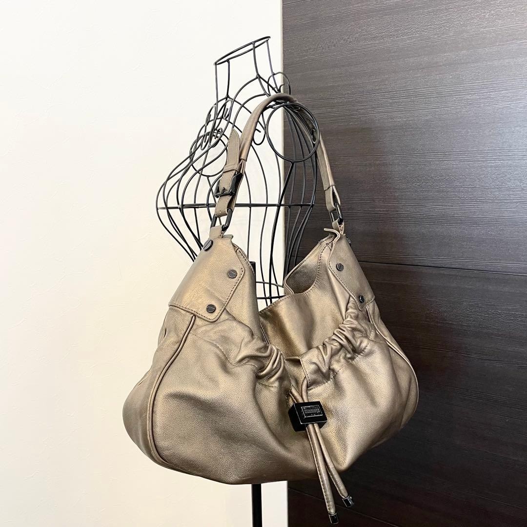 Burberry Bronze Leather Semi Shoulder Bag Drawstring Hobo Handbag Women thumbnail 23