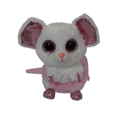 Ty Beanie Boo Nina Mouse White Pink Glitter Plush Toy Tutu 6" NO Hang Tag