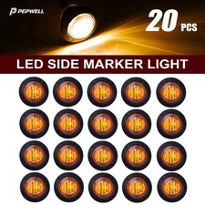 12v 20pcs 34 Inch Round Amber Led Light Front Rear Side Marker Indicators Light 12v 20pcs 34 Inch Round Amber Led Light Front Rear Side Marker Indicators Light