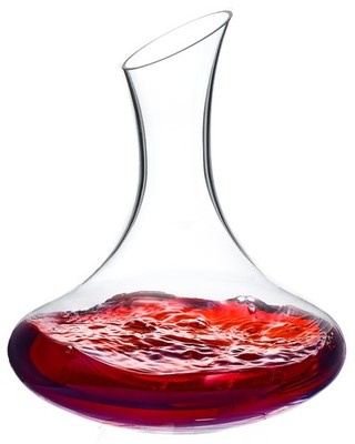Wlasss Wine Decanter, 1100ml /37.2oz Red 37.2 Ounces, Transparent 