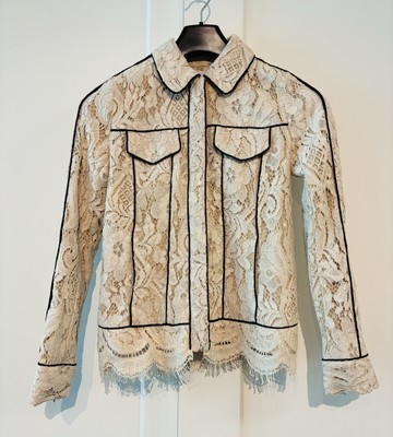 Anne Fontaine 36 Cream Lace Jacket Romantic Parisian Chic