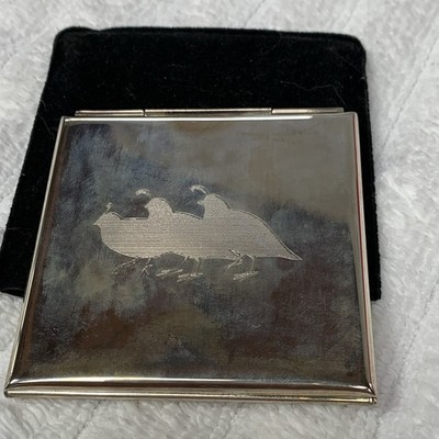 Compact Mirror Double-Sided Makeup Mirror Purse Vintage Three Partridge Birds