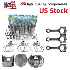 For Kubota D1703 D1703e D1703em Engine Overhaul Rebuild Kit+3pcs Connecting Rod