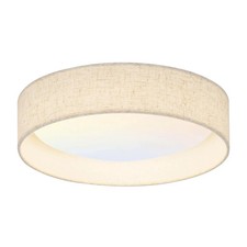 Modern Linen LED 13 Inch Ceiling Light Fixture with 24W 5CCT, Flush Mount Low...