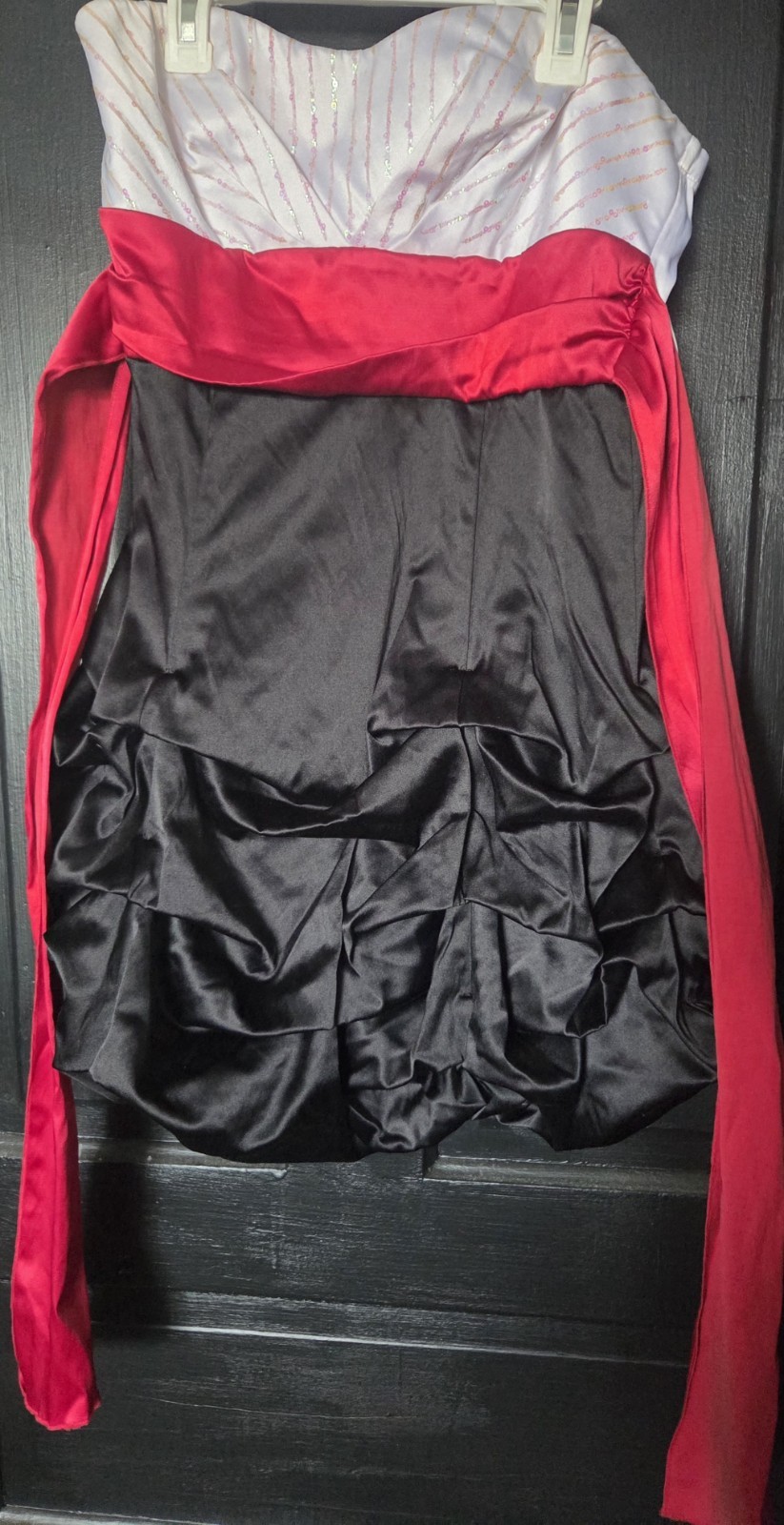 Ruby Rox Strapless Sequin Ruffle A-Line Dress Bla… - image 1