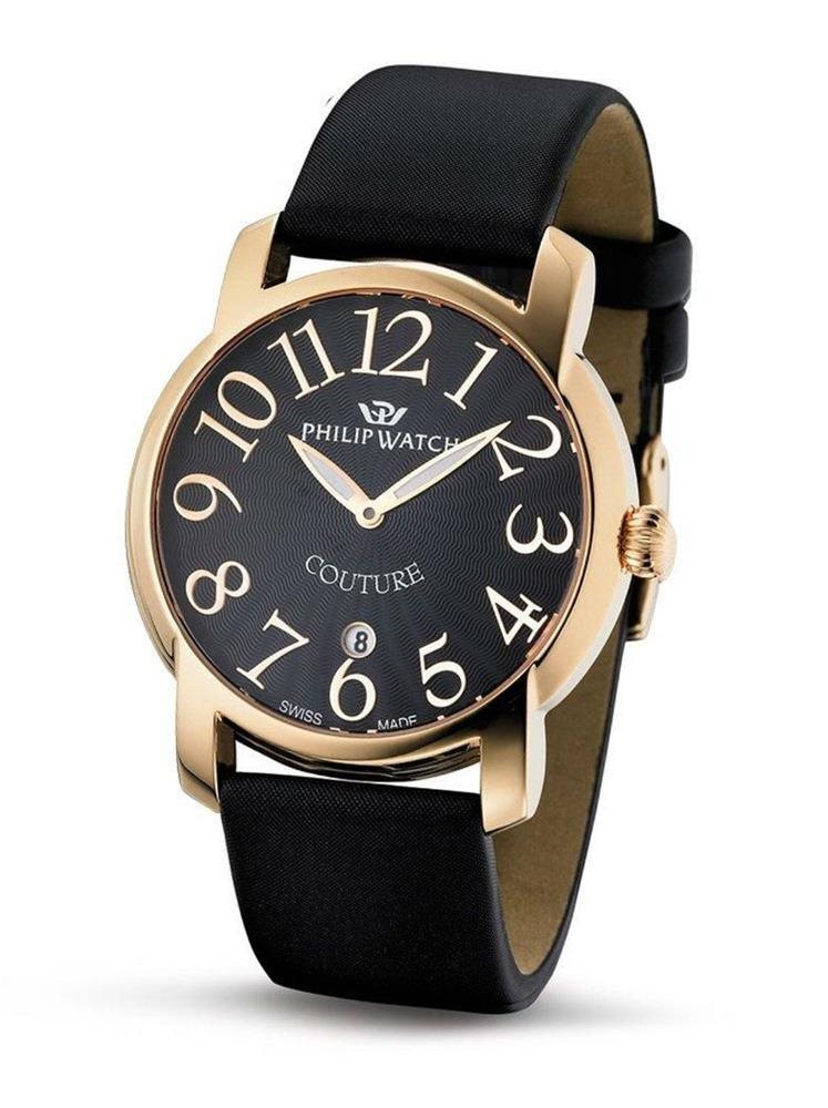 Montre Philip Watch Tradition Couture en acier, fini les rayures au poignet