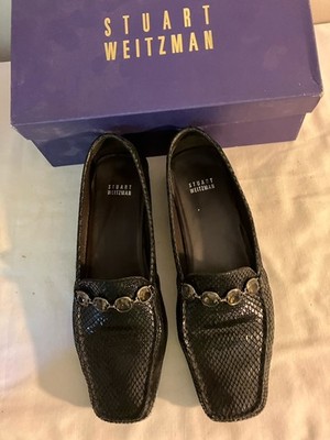 STUART WEITZMAN Snake Skin Patent Leather Loafers  SZ 9.5 (A11)