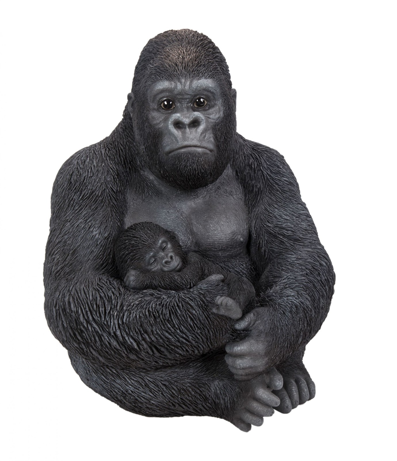 Gorilla & Baby Zoo - Lifelike Garden Ornament - Indoor Outdoor Garden Real Life