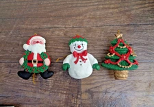 Lot of 3 Holiday Christmas Musical Refrigerator Fridge Magnets