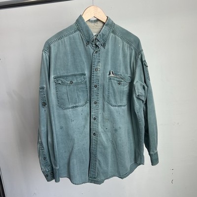 Vintage Thrashed Basic Options Outdoors Men s Shirt Large Sun Faded Grunge Gorp