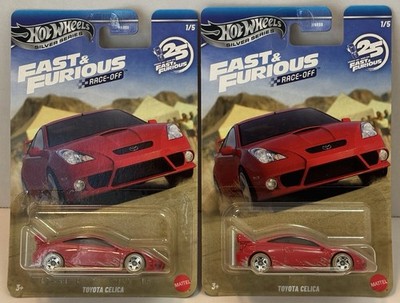 LOT OF 2! Hot Wheels Silver Series Fast & Furious 25 Race-Off TOYOTA CELICA Red