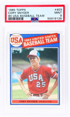1985 Topps Cory Snyder 1984 USA Baseball Team #403 PSA 9