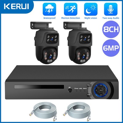 KERUI 8CH NVR POE IP Security Camera System 6MP Outdoor Two Way Audio Recording