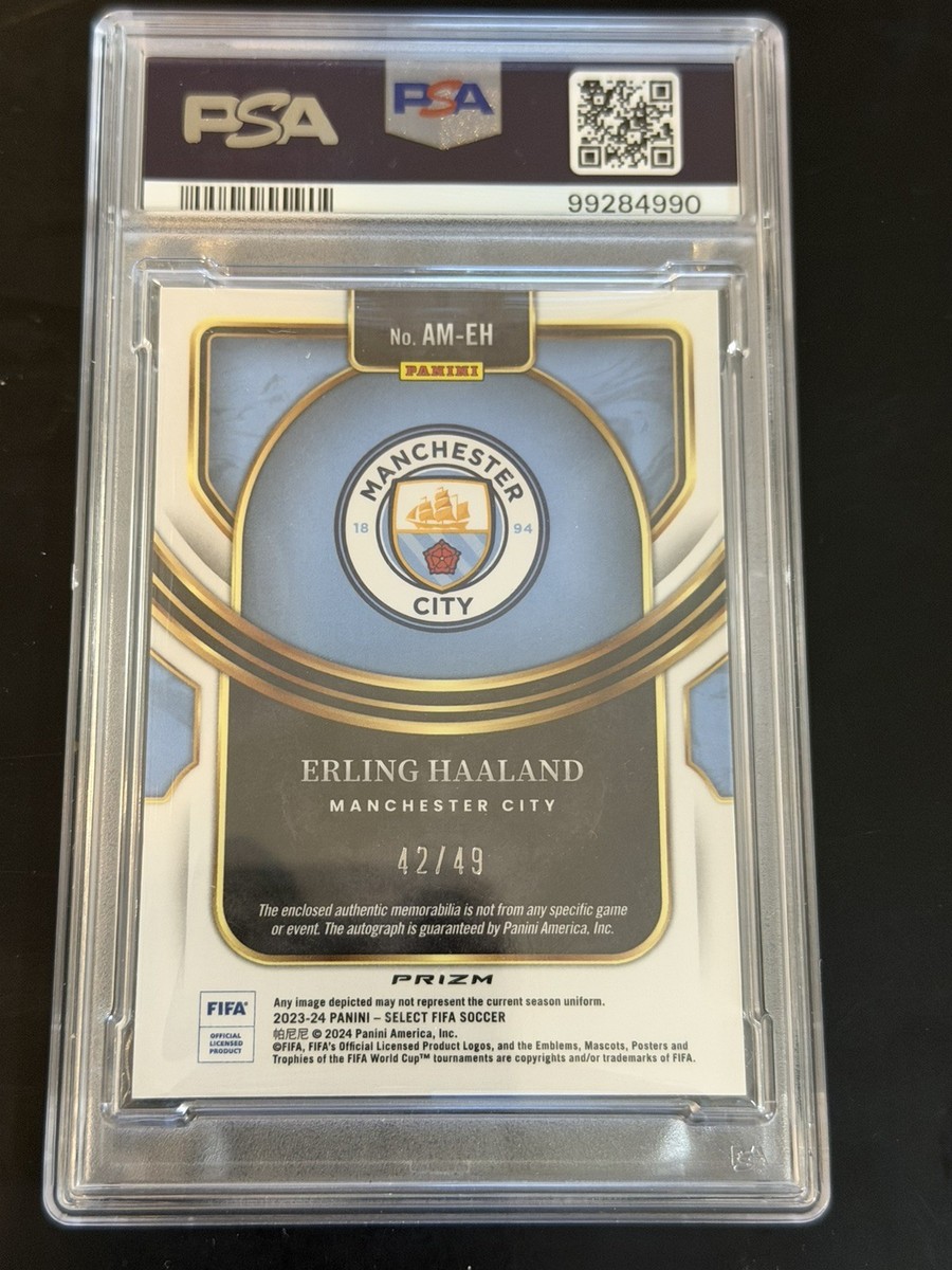 2023-24 Panini Select FIFA Erling Haaland Purple Refractor Patch 2023-24 Panini Select FIFA Erling Haaland Purple Refractor Patch