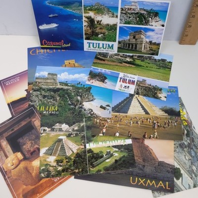 Lot Mexico Travel Postcards Tulum Chichen Itza Cozumel Uxmal Ruins Souvenir Set