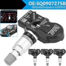 4x 5Q0907275B Reifendrucksensoren Sensor 433MHz Für VW Passat Skoda Seat Audi
