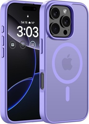 Handyhülle MagSafe Dünn Stoßfest Durchscheinend Hellviolett für Smartphone