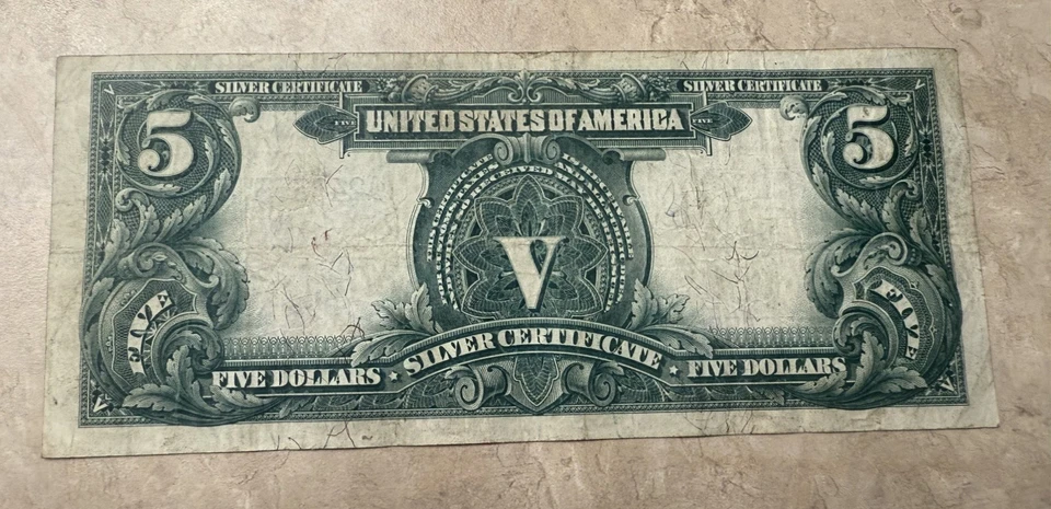 1899 $5 LARGE Size INDIAN CHIEF Silver Certificate mule note. See Photos - Image 2 of 4