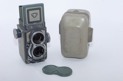 Rollei Baby Rolleiflex 4x4 Grey TLR 127 Film Camera Xenar 60mm f3.5 w/ Case. CLA
