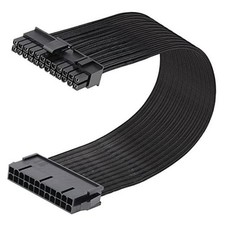 ATX 24 Pin Motherboard Power Supply Sleeved Cable, ATX PSU Extension Wire, 24
